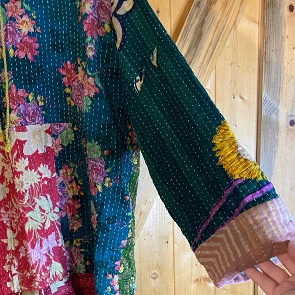 EARTHBOUND Colorful Floral Patchwork Hoodie - Picture 5 of 7